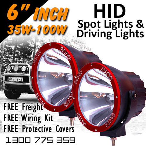 HID Xenon Driving Lights Pair 4 Inch 35w Spot Beam 4x4 4wd Off Road 12v 24v