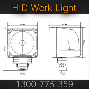 4 Inch Heavy Duty HID Work Light Dimensions