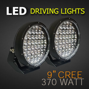 LED Driving Lights 9 Inch 370 Watt | Brightest
