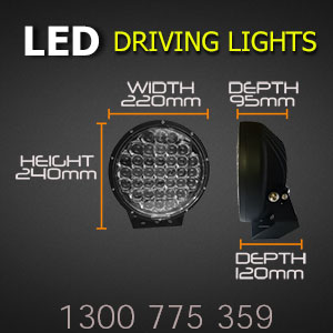 LED Driving Lights 9 Inch 370 Watt CREE Dimensions