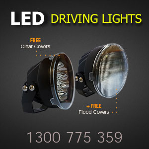 LED Driving Light 5 Inch 80 Watt Professional Grade with Free Protective Covers and Free Flood Covers