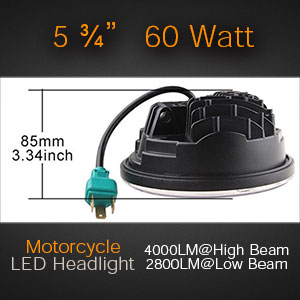 Size of the 5 3/4 LED Headlamp