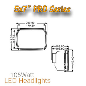 7x5 Inch LED Truck Headlights