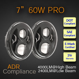 ADR Compliant LED Headlight with Halo
