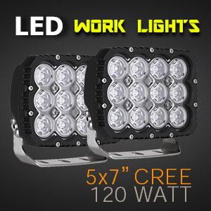 LED Work Light | Heavy Duty 5x7 Inch 120 Watt