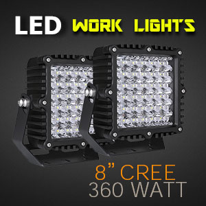 LED Work Light | Heavy Duty 8 Inch 360 Watt