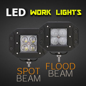 LED Work Light | Flush Mount | 3 Inch 40 Watt Reverse Light Features Flood and Spot Beam