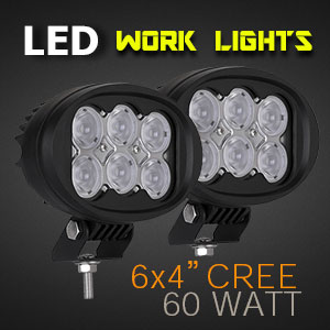 LED Work Light | Oval 4x6 Inch 60 Watt